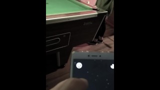 Vibrating panties. Torturing girlfriend in public while plays billiards